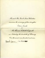 Edna Sarah Valentine - Thomas Tidball Trapnell Wedding Invitation 1909