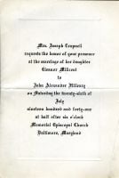 Eleanor Milicent Trapnell - John Alexander Hilleary Wedding Invitation 1941