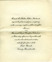 Minnie Packard - Cloyd Hampton Valentine Wedding Invitation 1919