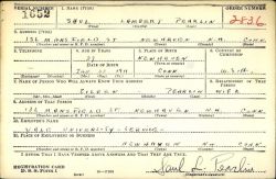 Saul Lambert Pearlin WWII Selective Service Registration card