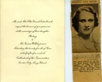 Betsey Esterbrook - James Willets Jr. Wedding Invitation 1939