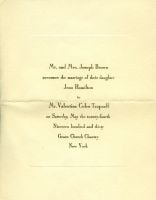Jean Hamilton Brown - Valentine Coles Trapnell Wedding Invitation 1930
