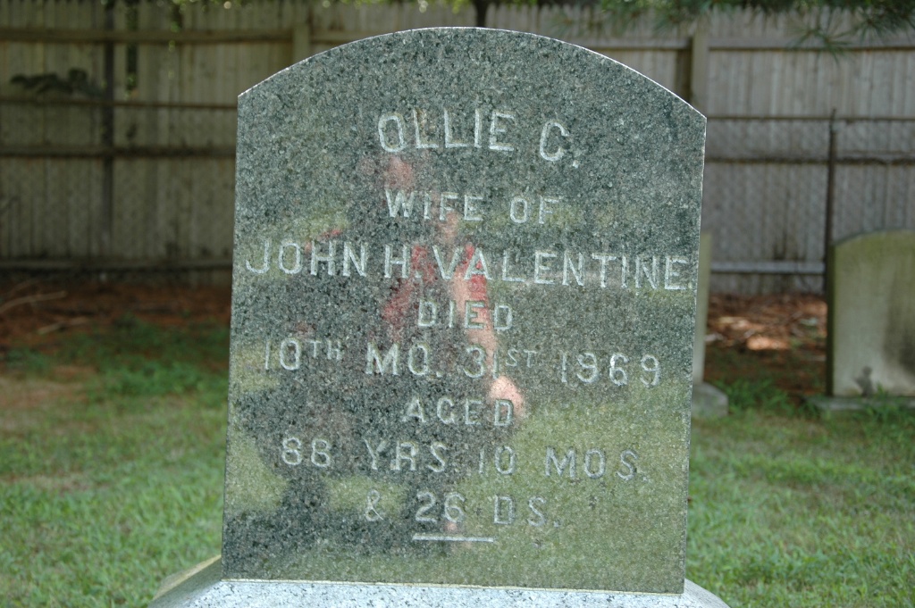 Ollie C Valentine Headstone