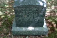 Ernest G Marshall Headstone