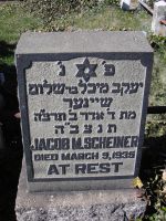Jacob Scheiner, Headstone, Acacia Cemetery, Queens, NY