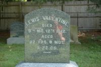 Lewis Valentine 1912 Headstone