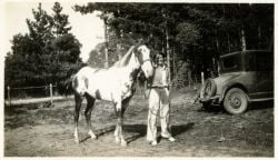 Louise Byrne Shreve  with horse circa 1930