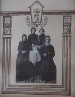 c. 1906 in Russia; Mama Esther, Sister Minnie (Maley), Sister Nettie (Sheinaus), Papa Moishe Hersh Pollakoff